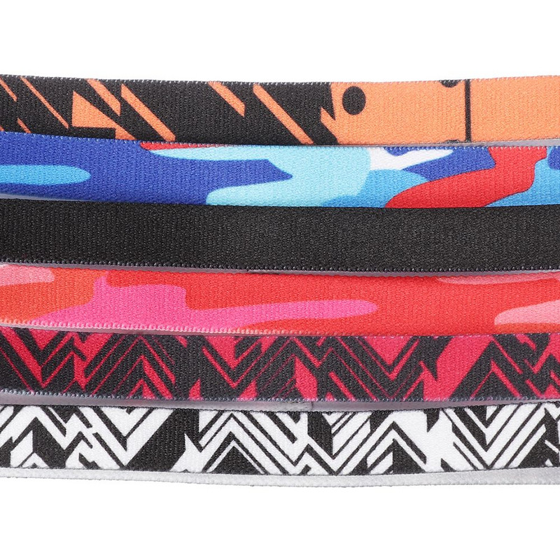 Lauko treniruoklių salės neslystančios juostelės spausdintos bėgimo galvos apdangalai Fitneso galvos juosta Jogos prakaito juosta Sportinė plaukų juosta