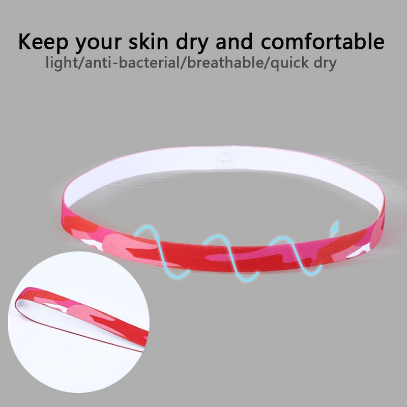 Lauko treniruoklių salės neslystančios juostelės spausdintos bėgimo galvos apdangalai Fitneso galvos juosta Jogos prakaito juosta Sportinė plaukų juosta