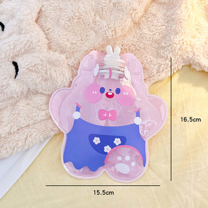 Mieli mini karšto vandens buteliai, skaidrūs nešiojami animaciniai filmai, užpildyti vandeniu, žieminiai rankų šildymo vandens maišeliai, PVC varžtiniai šildymo reikmenys