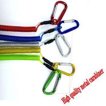 Carabiner Anti-Lost Rope Sub-Plier Control Fish Hang Buckle Rope 6 Color Strong Pull Lanyard