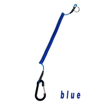 Karabininis lynas, apsaugantis nuo pametimo, antrinė replė, valdoma žuvies pakabinimo sagties virvė, 6 spalvų tvirta traukiama virvė