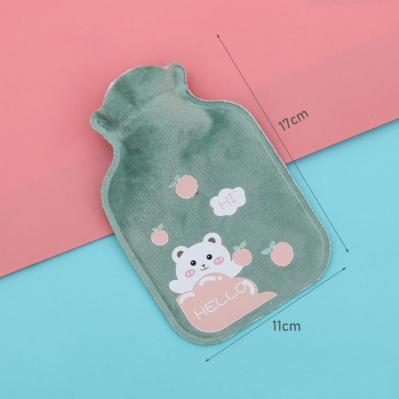 Drăguț de desene animate cu injecție de apă, sticle de apă caldă, mini încălzitor portabil de iarnă, rezistent la explozie