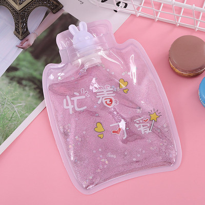 1 vnt mielas animacinis PVC karšto vandens butelis karšto vandens šildytuvo varžtas Aukščiausios kokybės nešiojamas vandens užpildymo karšto vandens maišelis dviejų formų