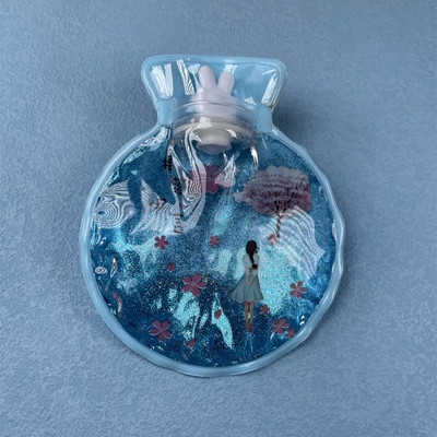 1 vnt mielas animacinis PVC karšto vandens butelis karšto vandens šildytuvo varžtas Aukščiausios kokybės nešiojamas vandens užpildymo karšto vandens maišelis dviejų formų