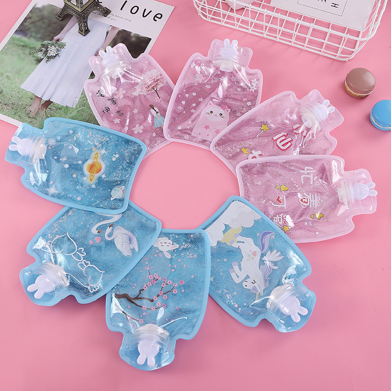 1 vnt mielas animacinis PVC karšto vandens butelis karšto vandens šildytuvo varžtas Aukščiausios kokybės nešiojamas vandens užpildymo karšto vandens maišelis dviejų formų