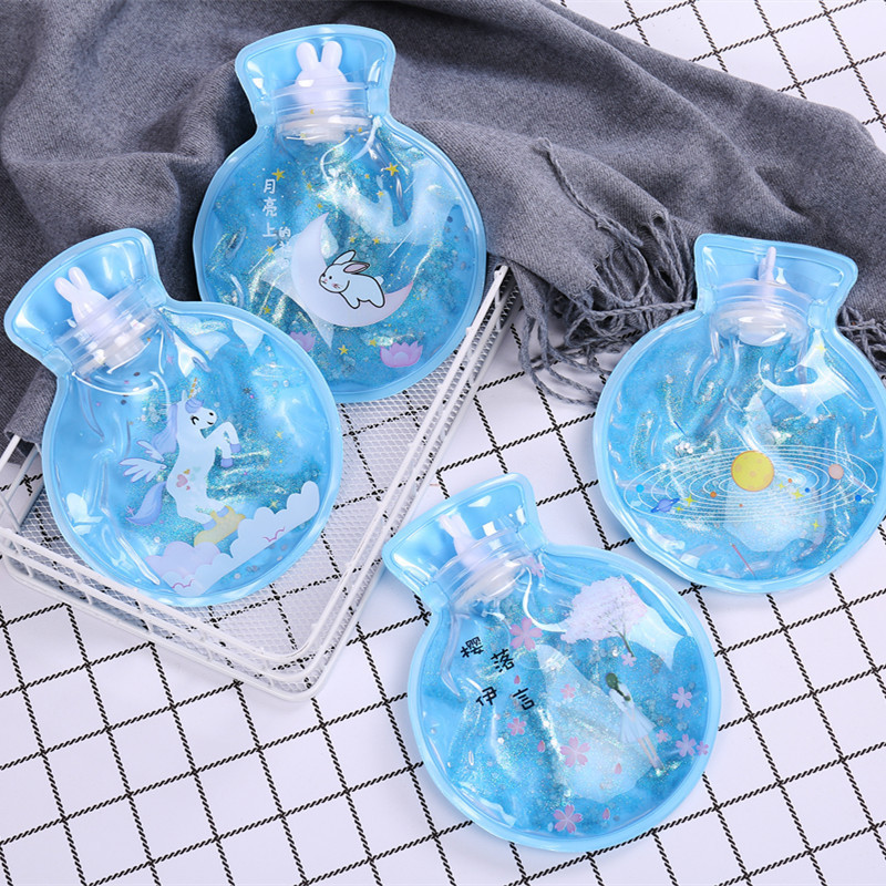 1 vnt mielas animacinis PVC karšto vandens butelis karšto vandens šildytuvo varžtas Aukščiausios kokybės nešiojamas vandens užpildymo karšto vandens maišelis dviejų formų