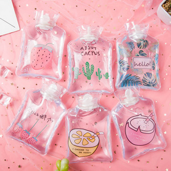 Φορητό διαφανές μπουκάλι ζεστού νερού Cute Mini Lemon Cactus Watermelon Strawberry Warner for Pain Relief Kids Gift FA