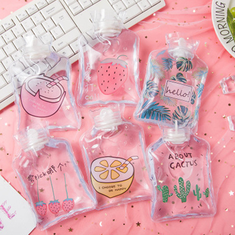 Nešiojamas skaidrus karšto vandens butelis mielas mini citrininis kaktusas arbūzas braškių rankų šildytuvas, skirtas skausmo malšinimui vaikams, dovana FA