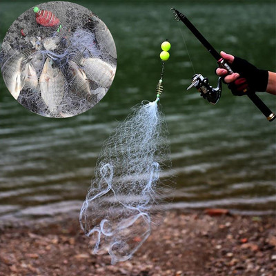 11-suuruse püügivõrgu püünisvõrk helendav helmeste võrk merekala võrgutarvete disain vaskmader Valatud nakke söötja kalamõrra