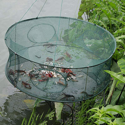 Automata halászháló csapda ketrec, kerek formájú, tartós nyitott rákrák homár kültéri folyó számára