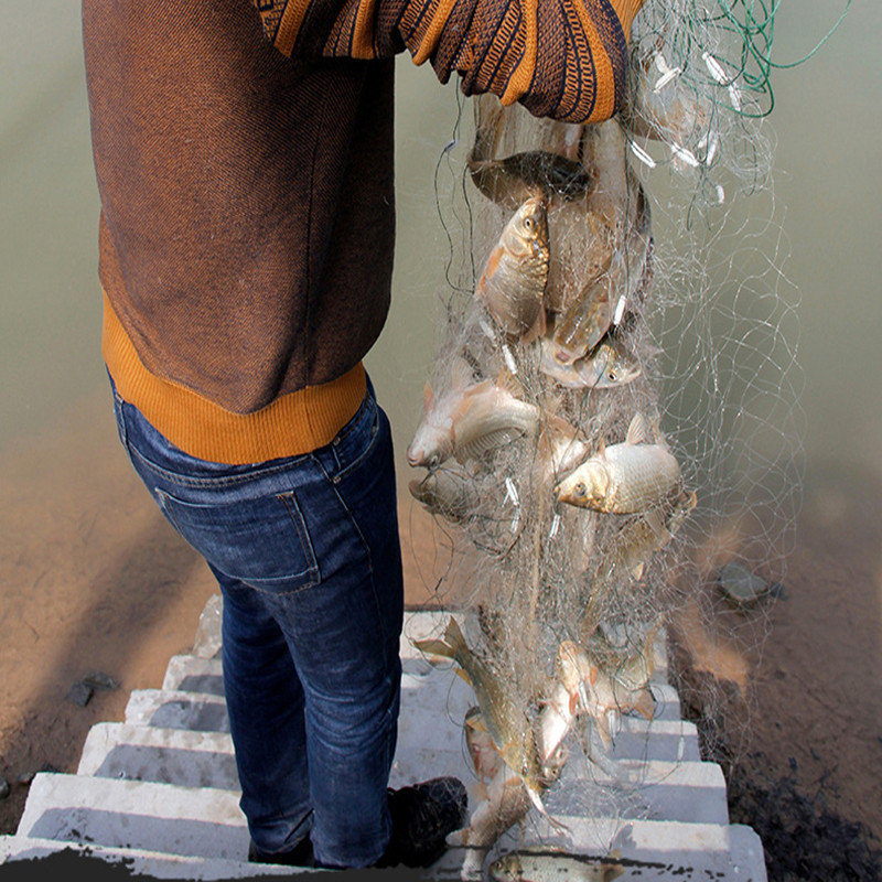 Vieno sluoksnio žvejybos tinklas Vieno tinklelio nailono patvarus plūduriuojantis gaudyklė monogijinis žiauninis tinklas Žvejybos priedai, skirti tinkleliui užmesti rankomis