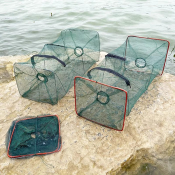 Πτυσσόμενο ψάρι Κυπρίνος Δόλωμα Κλουβί Γαρίδες Καλάθι Ψάρεμα Κλουβί Δίχτυ Ψάρια Καραβίδες Αστακοί Catcher Tank Trap Mesh Network
