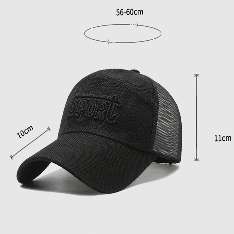 Bėgimo kepuraitė su ilgu krašteliu lininis tinklelis, pralaidus orui Universalus beisbolas, pritaikytas dėvėjimui, patogus, drėgmę sugeriantis kremas nuo saulės, vyriška kepurė