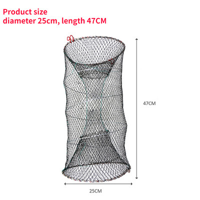 Nešiojamas sulankstomas žvejybos tinklas Žuvų krevečių krabų tinklelis spyruoklinis narvelis Greitai džiūstantis lauko žvejybos tinklas gaudyklės žvejybos priedai