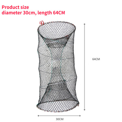 Nešiojamas sulankstomas žvejybos tinklas Žuvų krevečių krabų tinklelis spyruoklinis narvelis Greitai džiūstantis lauko žvejybos tinklas gaudyklės žvejybos priedai