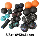 Moterų jogos įranga Jogos putplasčio ritinėlių blokas žemės riešutų kamuoliukų rinkinys, žemės riešutų masažas, ritinėlių kamuoliukų terapija, atsipalaidavimas, kūno rengybos pratimai