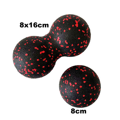 Moterų jogos įranga Jogos putplasčio ritinėlių blokas žemės riešutų kamuoliukų rinkinys, žemės riešutų masažas, ritinėlių kamuoliukų terapija, atsipalaidavimas, kūno rengybos pratimai