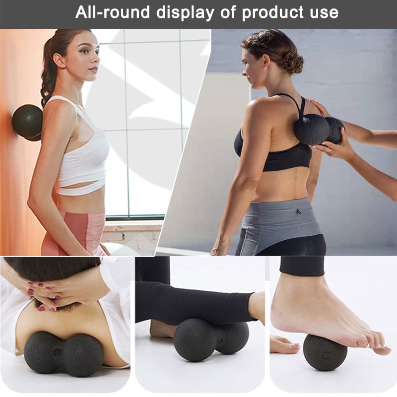 Moterų jogos įranga Jogos putplasčio ritinėlių blokas žemės riešutų kamuoliukų rinkinys, žemės riešutų masažas, ritinėlių kamuoliukų terapija, atsipalaidavimas, kūno rengybos pratimai