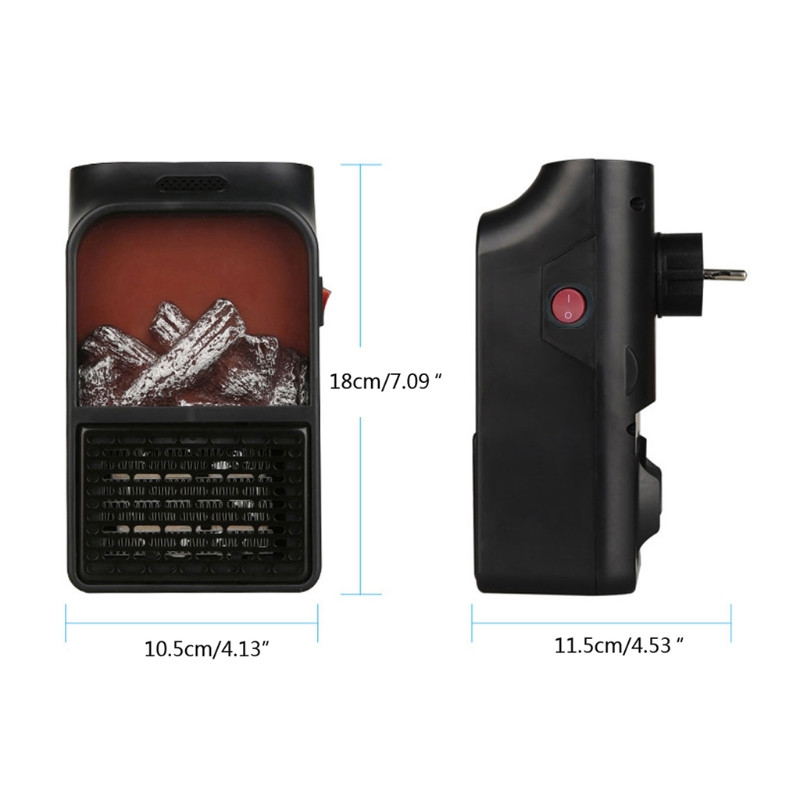 Mažas nešiojamasis keraminis erdvės šildytuvas Elektrinis šildytuvas Ventiliatorius Termostatas Valdomas Židinio šildytuvas su tikroviškomis liepsnomis 900W