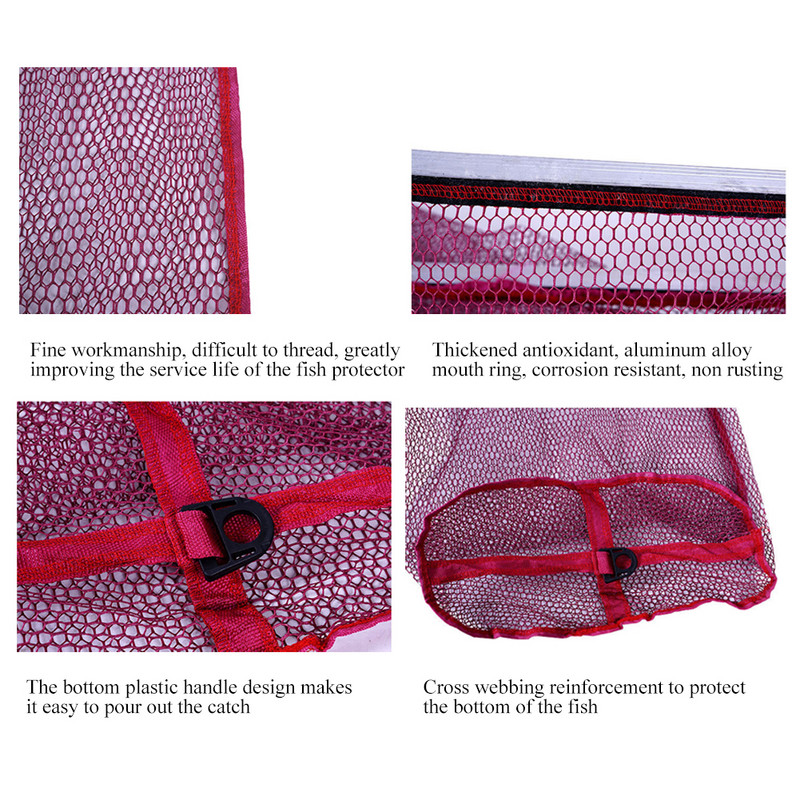 Žvejybos iškrovimo tinklas su plastikine rankena Nešiojamas žvejybos iškrovimo tinklas, atsparus korozijai laikymui, sulankstomas meškeriotojo reikmenims