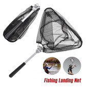 50 cm nešiojamas žuvų iškrovimo tinklas, sulankstomas su aliuminio lydinio meškerėmis, sulankstomas žvejybos tinklo stulpo nutūpimo tinklas, skirtas baidarių muselinės žvejybos įrankiui