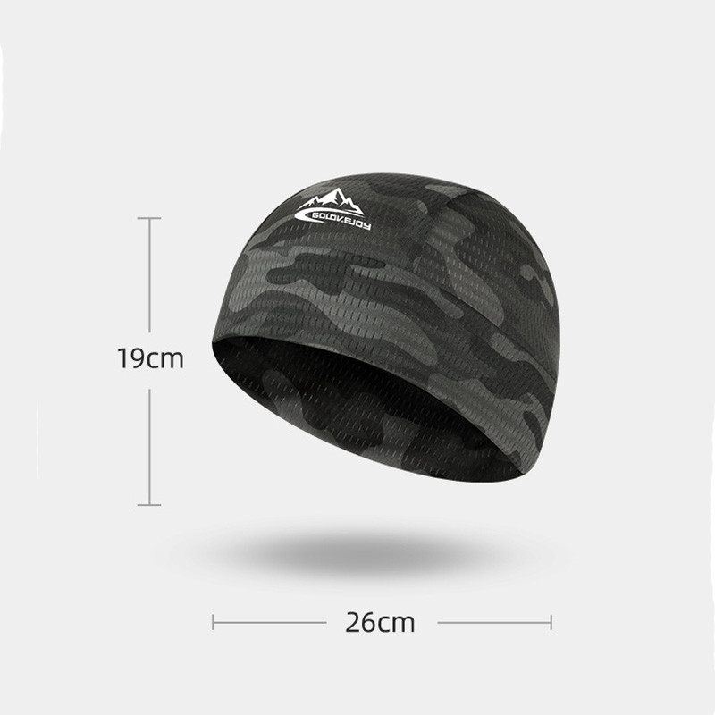 Mehed Naised Cool Ice Silk Kiirelt kuivav Melon Jalgrattamüts Kamuflaaž välistingimustes Sport Elastne Jooksumüts Skullies Beanies B26