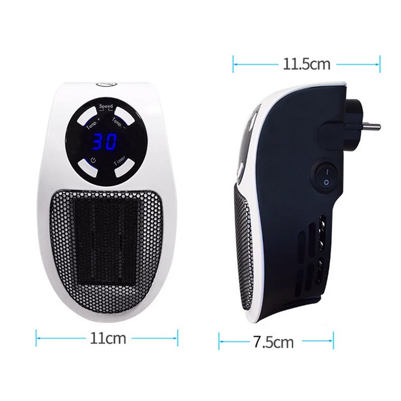 Elektrinis šildytuvas 220V/110V 500W Kambario vidaus radiatorius Mini oro šildymo krosnelė Žiemos buitinė nuotolinio valdymo šildytuvo pūtimo mašina