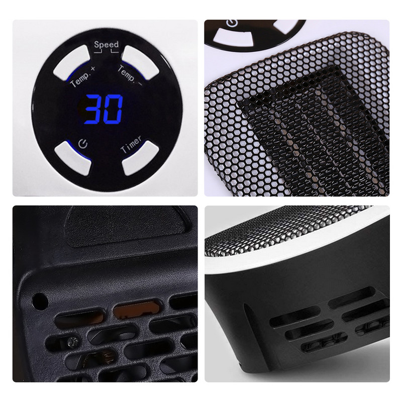 Elektrinis šildytuvas Nešiojamo šildytuvo kištukas sienoje Šildymo krosnelė Mini buitinis radiatorius Nuotolinis šildytuvas mašina Žiema 220V/110V