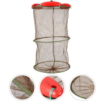 Плаваща риболовна мрежа Сгъваема кошница от телена мрежа Омар Скариди Клетка за стръв за раци