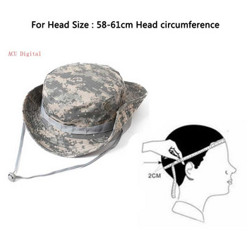 Boonie Hat Камуфлажна тактическа шапка Военна камуфлажна шапка на американската армия Спорт на открито Sun Bucket Cap Лятна мъжка за лов Туризъм Риболов