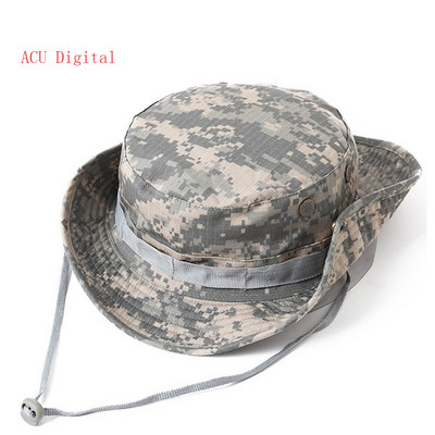 Boonie Hat Camuflaj Tactic Cap Militară US Army Camo Cap Sport în aer liber Șapcă găleată de soare Vară Bărbați pentru vânătoare Drumeții Pescuit