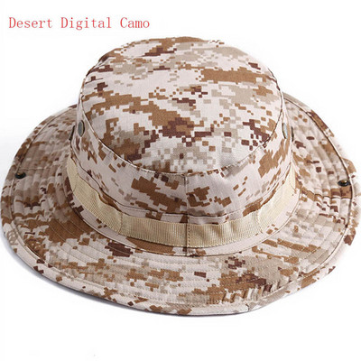 Boonie Hat Camuflaj Tactic Cap Militară US Army Camo Cap Sport în aer liber Șapcă găleată de soare Vară Bărbați pentru vânătoare Drumeții Pescuit