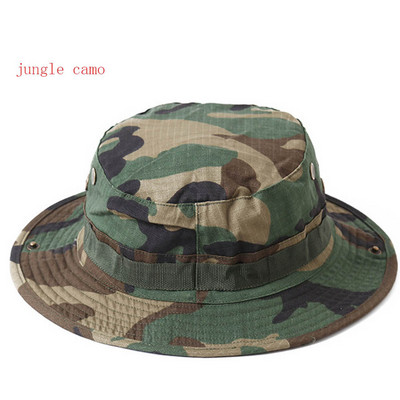 Boonie Hat Camuflaj Tactic Cap Militară US Army Camo Cap Sport în aer liber Șapcă găleată de soare Vară Bărbați pentru vânătoare Drumeții Pescuit