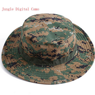 Boonie Hat Camuflaj Tactic Cap Militară US Army Camo Cap Sport în aer liber Șapcă găleată de soare Vară Bărbați pentru vânătoare Drumeții Pescuit