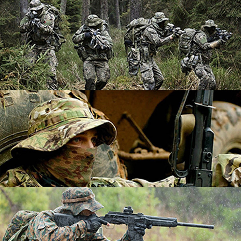 Boonie Hat Camuflaj Tactic Cap Militară US Army Camo Cap Sport în aer liber Șapcă găleată de soare Vară Bărbați pentru vânătoare Drumeții Pescuit