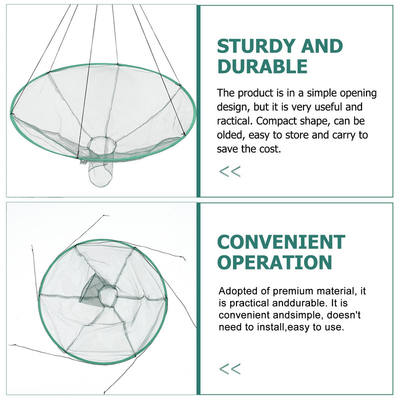 Δίχτυ για δολώματα ψαρέματος Αστακός ντεμοντέ Παγίδα Πτυσσόμενα Δίχτυα αξεσουάρ χεριών από πολυεστέρα