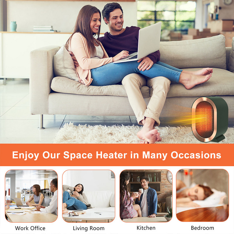 1200 W stalinis elektrinis šildytuvas Energiją taupantis 2 režimai Šildymo ventiliatorius Be triukšmo žiemos šilto oro ventiliatorius Apsauga nuo posvyrio namų biurui