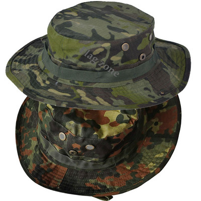 Vasaras Tactical Boonie cepure maskēšanās makšķerēšanas cepure Armija Panama āra Sports Sun Bucket Cap Pārgājieni Airsoft Medības pārgājiena cepure