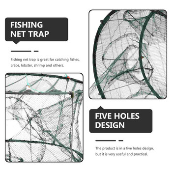 Клетка за риба Многофункционална мрежа за капан Риболовни примамки Многофункционална найлонова преносима доставка за раци Аксесоари за бас