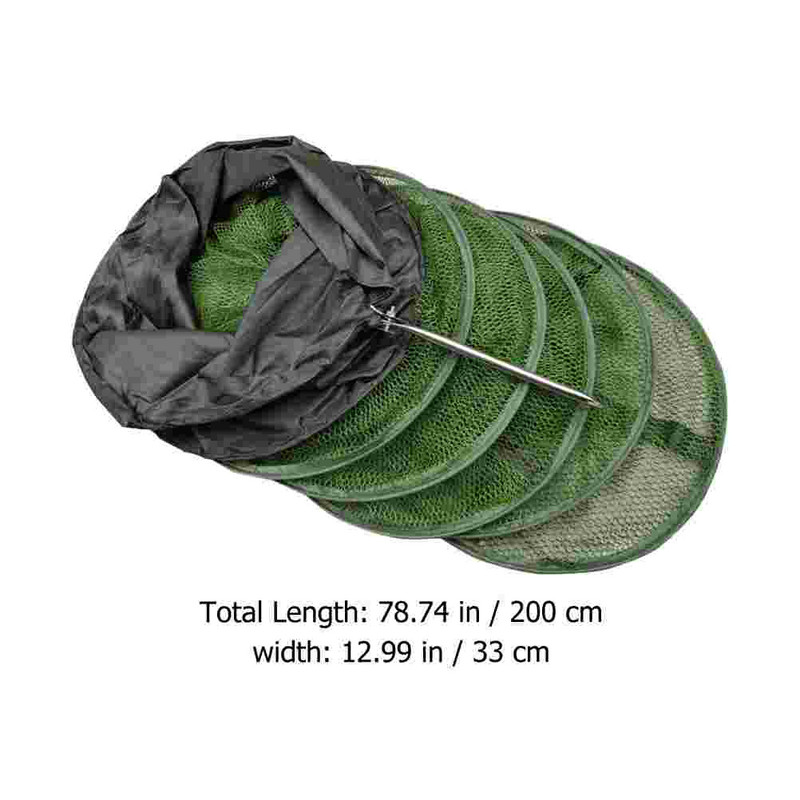 Sulankstomas žvejybos tinklas, tinklelis, poliesteris, tūpimo tinklas muselinės žvejybos tinklai su rankena, skirta žvejybai lauke jūriniame vandenyje 2M