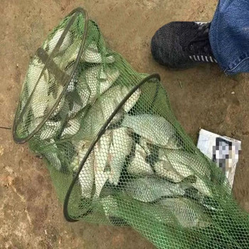 Риболовна мрежа Найлонова сгъваема клетка за скариди Риболовен капан Мрежа Ловец на омари Кошница за риба Аксесоари за риболов