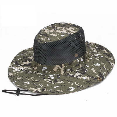 Lauko kepurė nuo saulės kamufliažinė taktinė kepurė plataus krašto kvėpuojanti Boonie skrybėlė Apsauga nuo saulės Žvejyba žygiai dviračiais