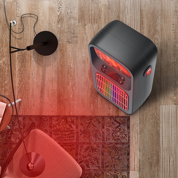 500W електрически нагревател PTC бързо загряваща отоплителна печка с две предавки Настолен топъл въздушен нагревател с нисък шум Цветни светлини за офис стая