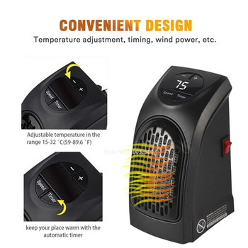 Φορητό ηλεκτρικό καλοριφέρ με βύσμα Θερμαντήρα τοίχου Θέρμανση εσωτερικού χώρου Camping Ρυθμιζόμενος θερμοστάτης για μίνι οικιακό καλοριφέρ για σόμπα δωματίου