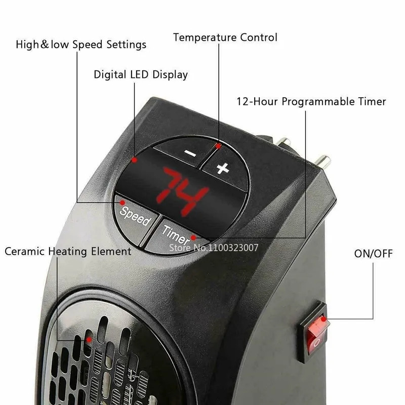 Kaasaskantav elektrisoojendi pistik seinasoojendi siseküte Telkimine Reguleeritav termostaat toapliidile Mini majapidamisradiaator