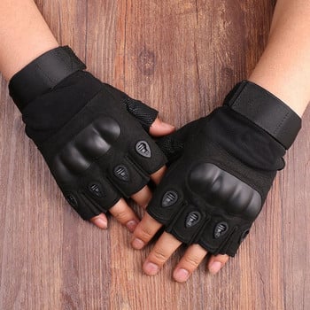 Ανδρικά γάντια χωρίς δάχτυλα Στρατιωτικά γάντια τακτικής με σκληρό κότσι Γάντια για υπαίθρια σπορ Κυνήγι Airsoft μοτοσυκλέτα ποδηλασίας γάντι HalfFinger