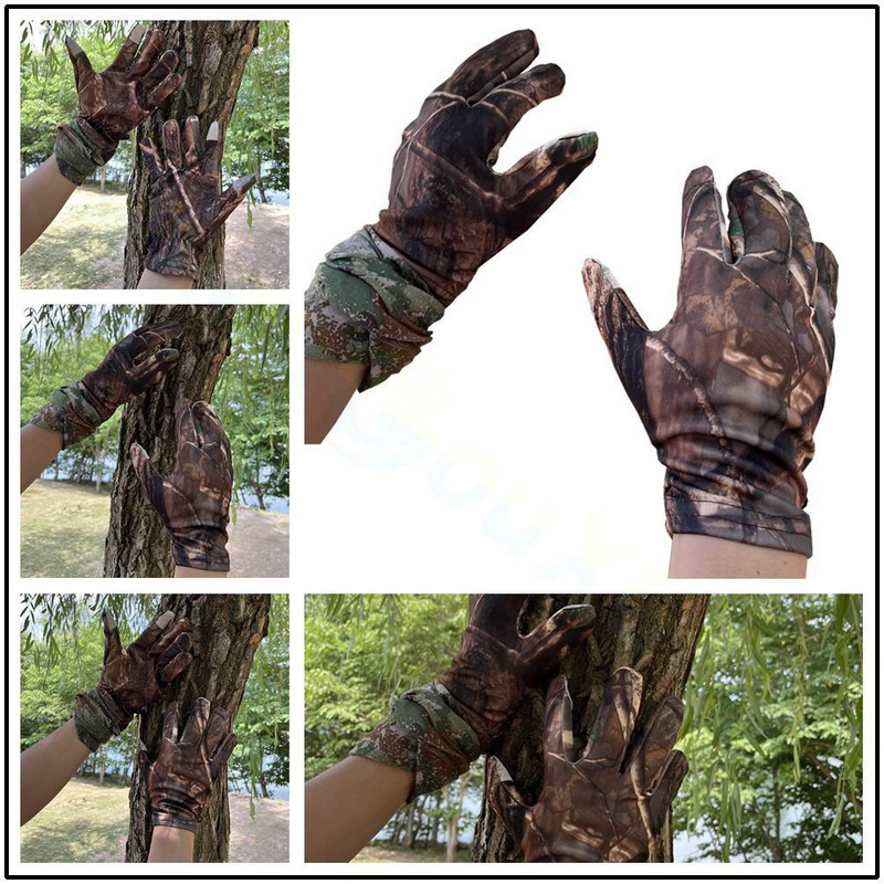 Suvised õhukesed multifunktsionaalsed kindad puutetundliku ekraaniga libisemisvastased ratsutamiskindad Bionic kamuflaaž jahipüügi elastsed kindad