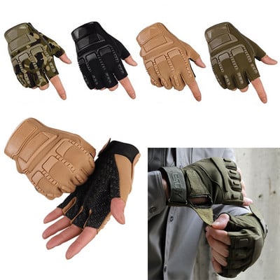 Тактически ръкавици за военно обучение с половин пръст Дишащи ръкавици за спортно колоездене, катерене Ръкавици за лов на открито