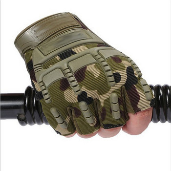 Мъжки военни ръкавици без пръсти Работа на открито Лов Тактически ръкавици Противоплъзгащи се Mtb Велосипед Мотоциклетни ръкавици за шофиране