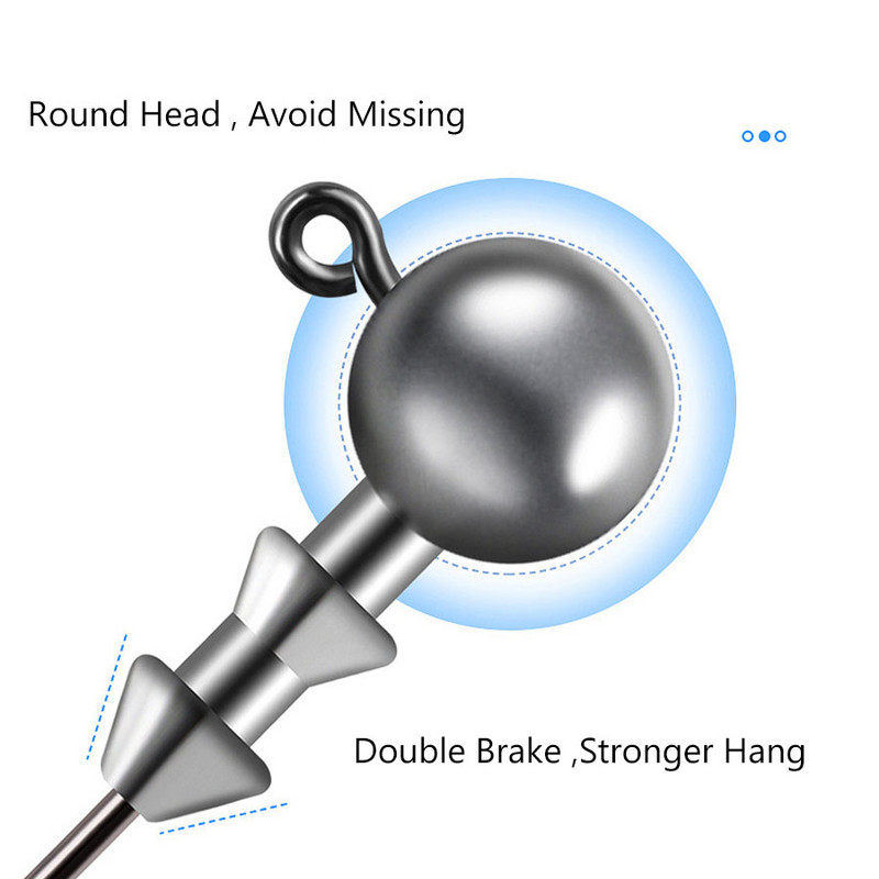 JYJ 10 τεμάχια 3,5g /5g/7g/10g/14g Βιδωτή κλωστή Άγκιστρο κεφαλής ψαρέματος για μαλακό δόλωμα δόλωμα σκουλήκι, αιχμηρά άγκιστρα ψαρέματος νέα